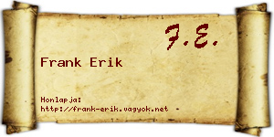 Frank Erik névjegykártya