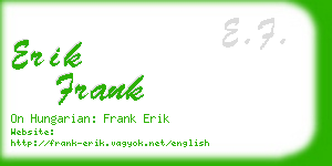 erik frank business card